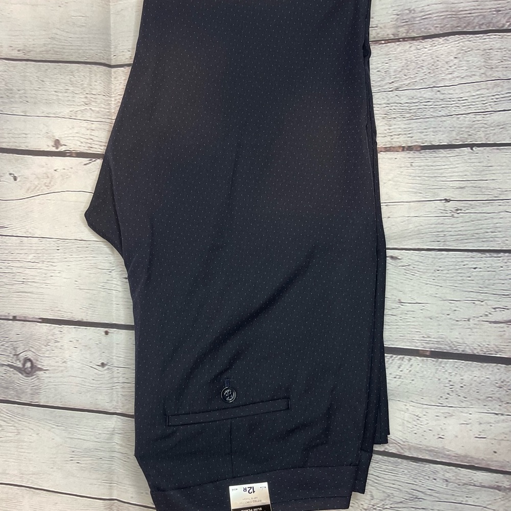 Express Mid Rise Full Length Pants.12R.Blue&White Microdots.
